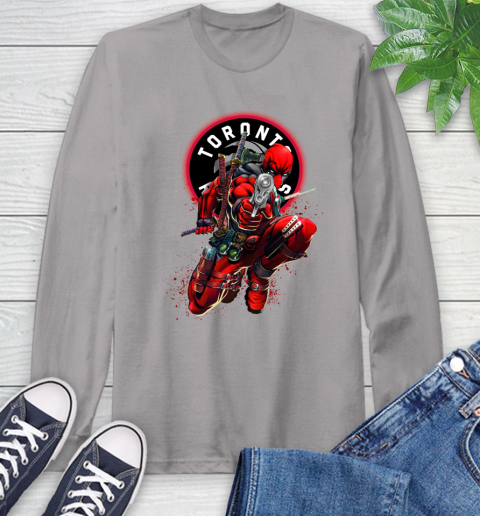 NBA Deadpool Marvel Comics Sports Basketball Toronto Raptors Long Sleeve T-Shirt 6