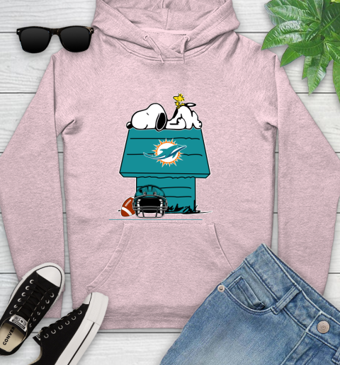 Miami Dolphins NFL Football Snoopy Woodstock The Peanuts Movie Youth Hoodie 10