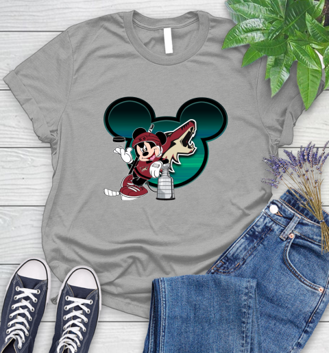 NHL Arizona Coyotes Stanley Cup Mickey Mouse Disney Hockey T Shirt Women's T-Shirt 10