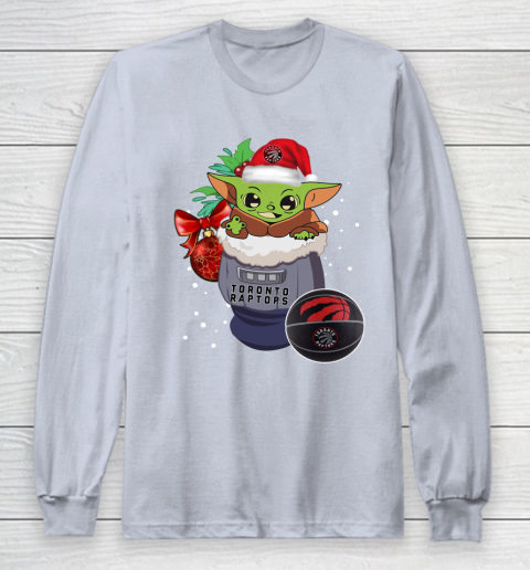 Toronto Raptors Christmas Baby Yoda Star Wars Funny Happy NBA Long Sleeve T-Shirt 6