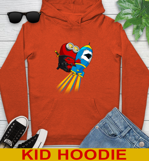 NFL Football Carolina Panthers Deadpool Minion Marvel Shirt Youth Hoodie 4