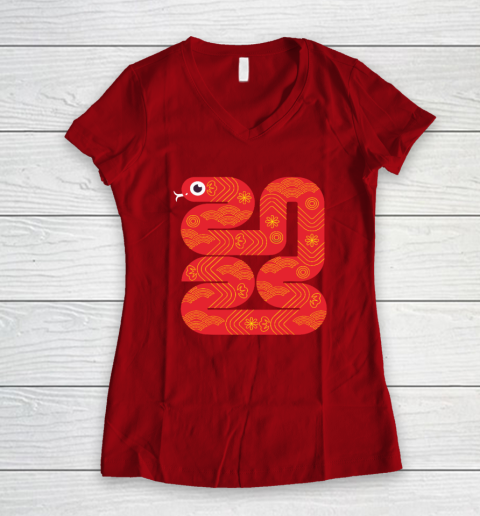 Lunar New Year 2025  Year of the Snake Women's V-Neck T-Shirt 5