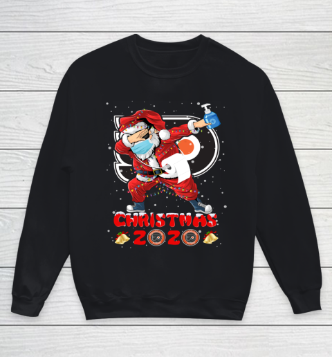 Philadelphia Flyers Funny Santa Claus Dabbing Christmas 2020 NHL Youth Sweatshirt