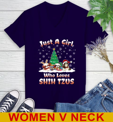 Christmas Just a girl who love shih tzus dog pet lover 75