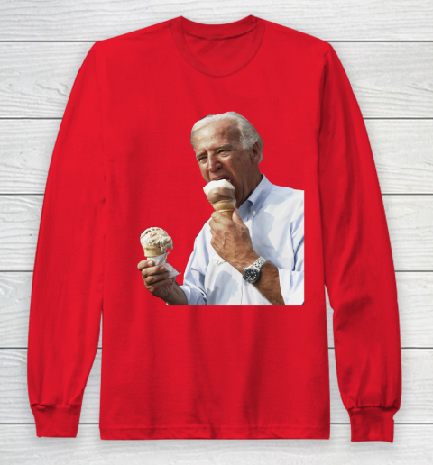 Joe Biden Eating Ice Cream Long Sleeve T-Shirt 7