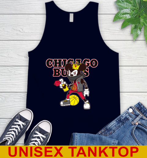 Chicago Bulls NBA Basketball Mickey Peace Sign Sports Tank Top 3