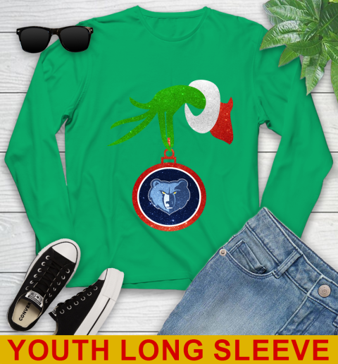Memphis Grizzlies Grinch Merry Christmas NBA Basketball Youth Long Sleeve 7