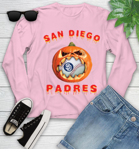 MLB San Diego Padres Halloween Pumpkin Baseball Sports Youth Long Sleeve 10