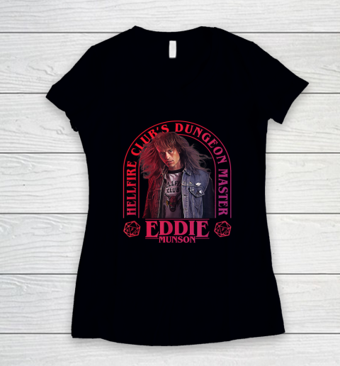 Stranger Things 4 Eddie Munson Hellfire Club Dungeon Master Women's V-Neck T-Shirt