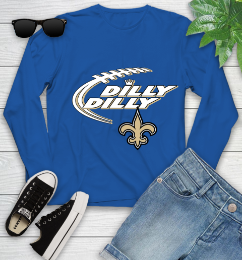 NFL New Orleans Saints Dilly Dilly Football Sports Youth Long Sleeve 9
