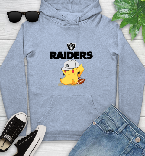 NFL Pikachu Football Sports Oakland Raiders Youth Hoodie 10