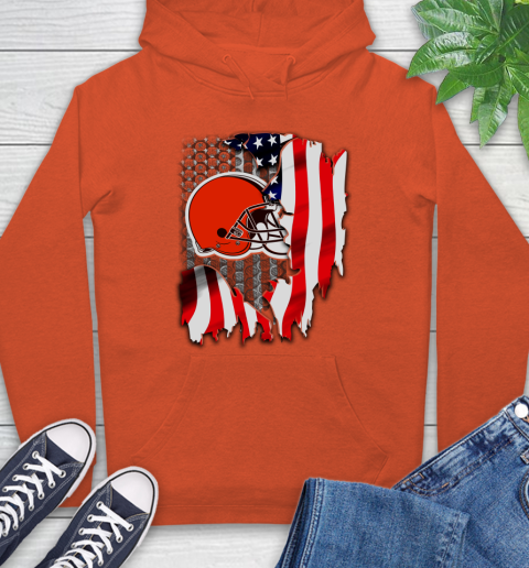 Cleveland Browns NFL Football American Flag Hoodie 4