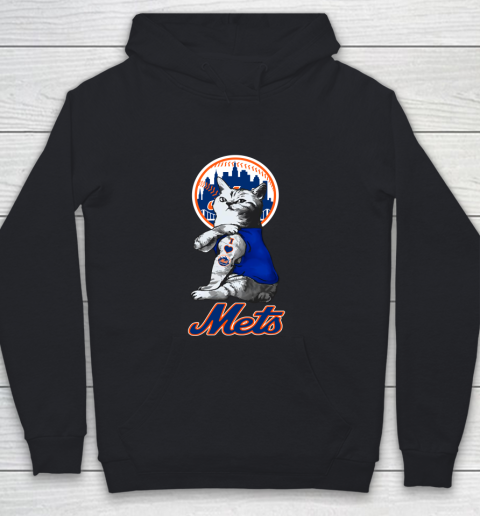 MLB Baseball My Cat Loves New York Mets Youth Hoodie