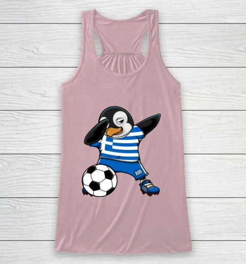 Dabbing Penguin Greece Soccer Fans Jersey Football Lovers Racerback Tank 5
