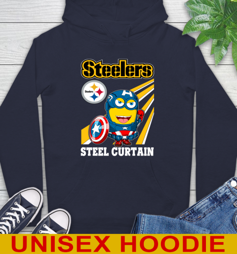 NFL Football Pittsburgh Steelers Captain America Marvel Avengers Minion Shirt Hoodie 3
