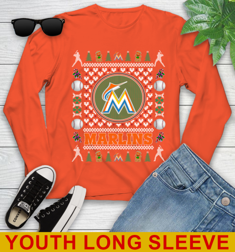 Miami Marlins Merry Christmas MLB Baseball Loyal Fan Youth Long Sleeve 3