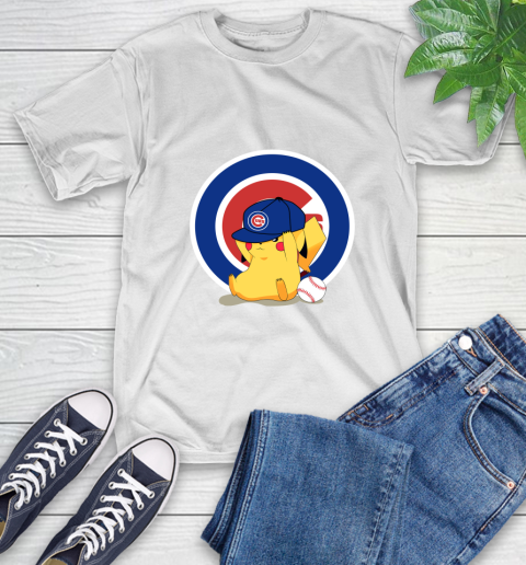 MLB Pikachu Baseball Sports Chicago Cubs T-Shirt
