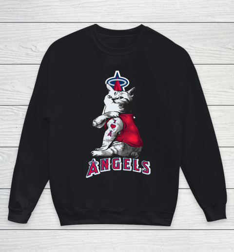 MLB Baseball My Cat Loves Los Angeles Angels Youth Sweatshirt