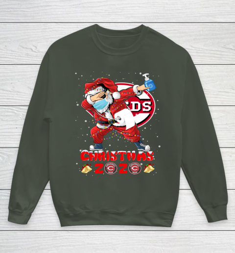Cincinnati Reds Funny Santa Claus Dabbing Christmas 2020 MLB Youth Sweatshirt 8