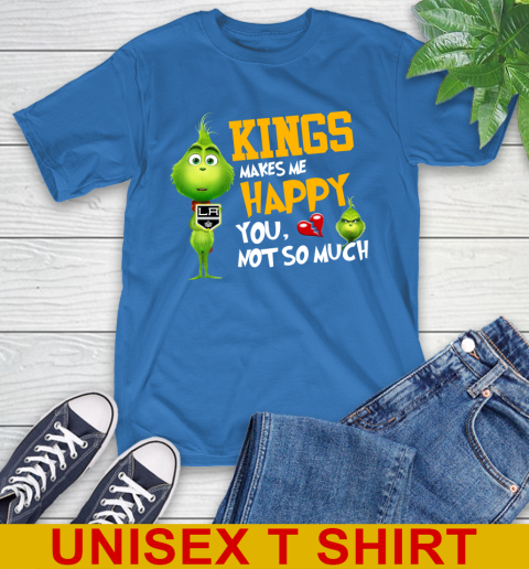 NHL Los Angeles Kings Makes Me Happy You Not So Much Grinch Hockey Sports T-Shirt 11