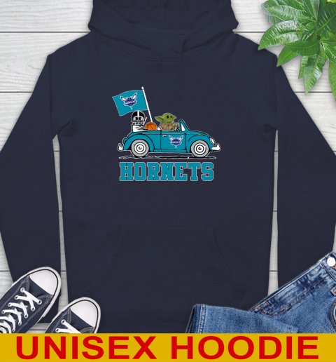 NBA Basketball Charlotte Hornets Darth Vader Baby Yoda Driving Star Wars Shirt Hoodie 4
