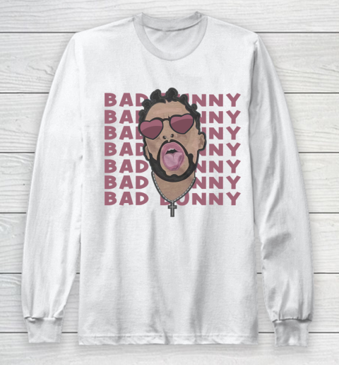 Head Bad Bunny Rapper gift for fans Long Sleeve T-Shirt