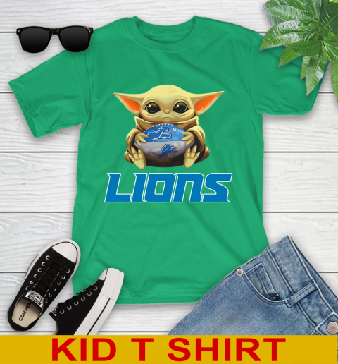 NFL Football Detroit Lions Baby Yoda Star Wars Shirt Youth T-Shirt 6