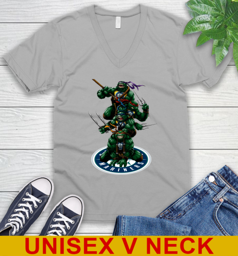 MLB Baseball Seattle Mariners Teenage Mutant Ninja Turtles Shirt V-Neck T-Shirt 4