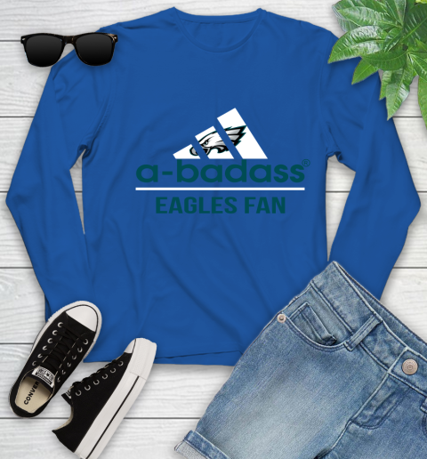 NFL A Badass Philadelphia Eagles Fan Adidas Football Sports Youth Long Sleeve 10