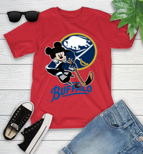 NHL Buffalo Sabres Mickey Mouse Disney Hockey T Shirt Youth T-Shirt 10