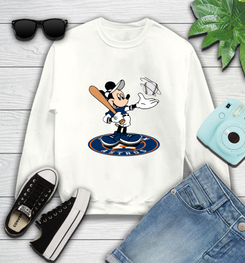 MLB Baseball Houston Astros Cheerful Mickey Disney Shirt Sweatshirt 2