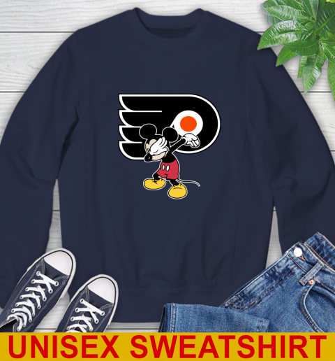 Philadelphia Flyers NHL Hockey Dabbing Mickey Disney Sports Sweatshirt 3