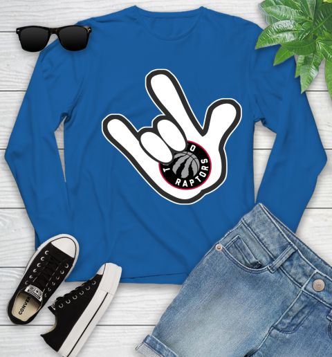 Toronto Raptors NBA Basketball Mickey Rock Hand Disney Youth Long Sleeve 9