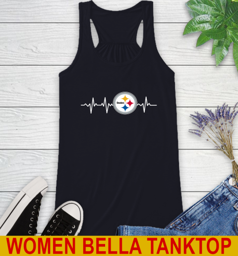 Pittsburgh Steelers NFL Football Heart Beat Shirt Racerback Tank 8