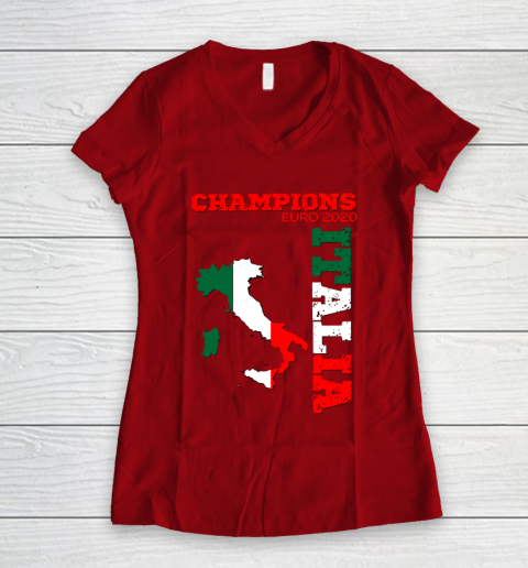 Italy Champions Euro 2020 played in 2021 Women's V-Neck T-Shirt 8