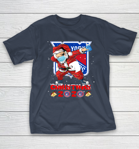 New York Rangers Funny Santa Claus Dabbing Christmas 2020 NHL T-Shirt 3