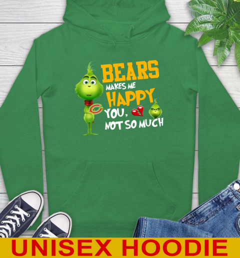 NFL Chicago Bears Makes Me Happy You Not So Much Grinch Football Sports Hoodie 8