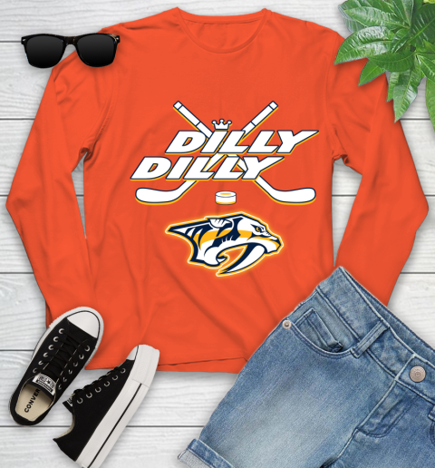 NHL Nashville Predators Dilly Dilly Hockey Sports Youth Long Sleeve 4