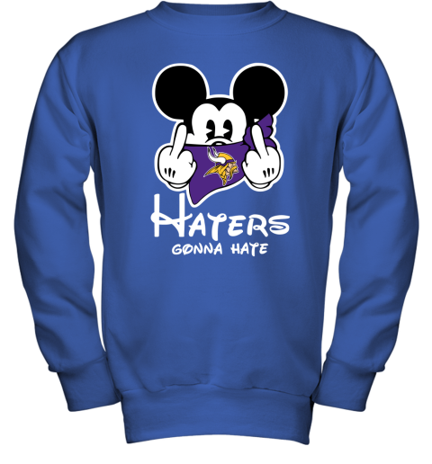 NFL Minnesota Vikings Haters Gonna Hate Mickey Mouse Disney Football T Shirt pvyu4LV2CsF youth sweatshirt 47 95 151514 front royal