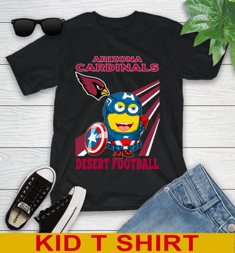 NFL Football Arizona Cardinals Captain America Marvel Avengers Minion Shirt Youth T-Shirt
