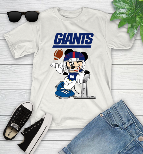 NFL newyork giants Mickey Mouse Disney Super Bowl Football T Shirt Youth T-Shirt