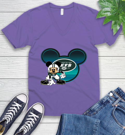 NFL New York Jets Mickey Mouse Disney Football T Shirt V-Neck T-Shirt 10