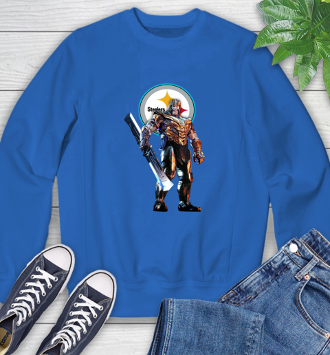 NFL Thanos Gauntlet Avengers Endgame Football Pittsburgh Steelers Sweatshirt 8
