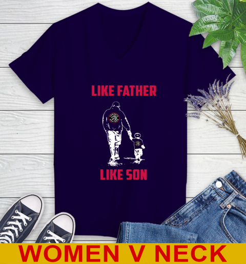 Memphis Grizzlies NBA Basketball Like Father Like Son Sports Women's V-Neck T-Shirt 3