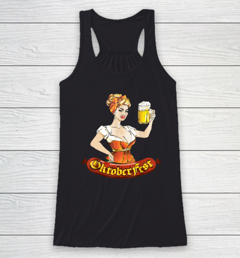 Barmaid Oktoberfest Dirndl Bratwurst German Woman Costume T Shirt Racerback Tank