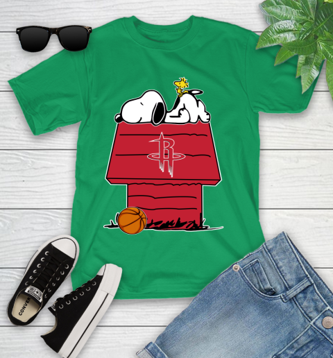 Houston Rockets NBA Basketball Snoopy Woodstock The Peanuts Movie Youth T-Shirt 6