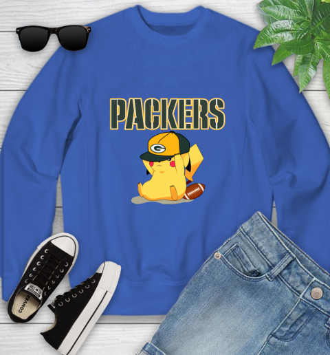 NFL Pikachu Football Sports Green Bay Packers Youth Sweatshirt 8