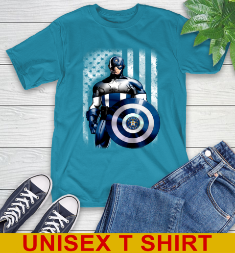 Houston Astros MLB Baseball Captain America Marvel Avengers American Flag Shirt T-Shirt 9