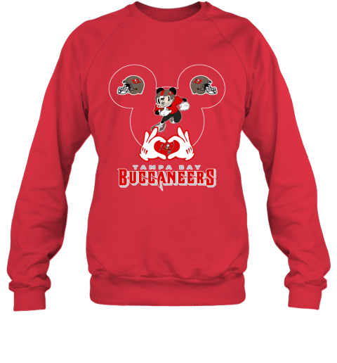 ilgp i love the buccaneers mickey mouse tampa bay buccaneers s sweatshirt 35 front red