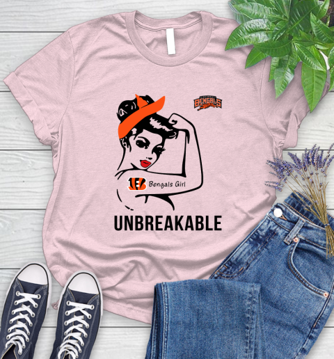 NFL Cincinnati Bengals Girl Unbreakable Football Sports Women's T-Shirt 8